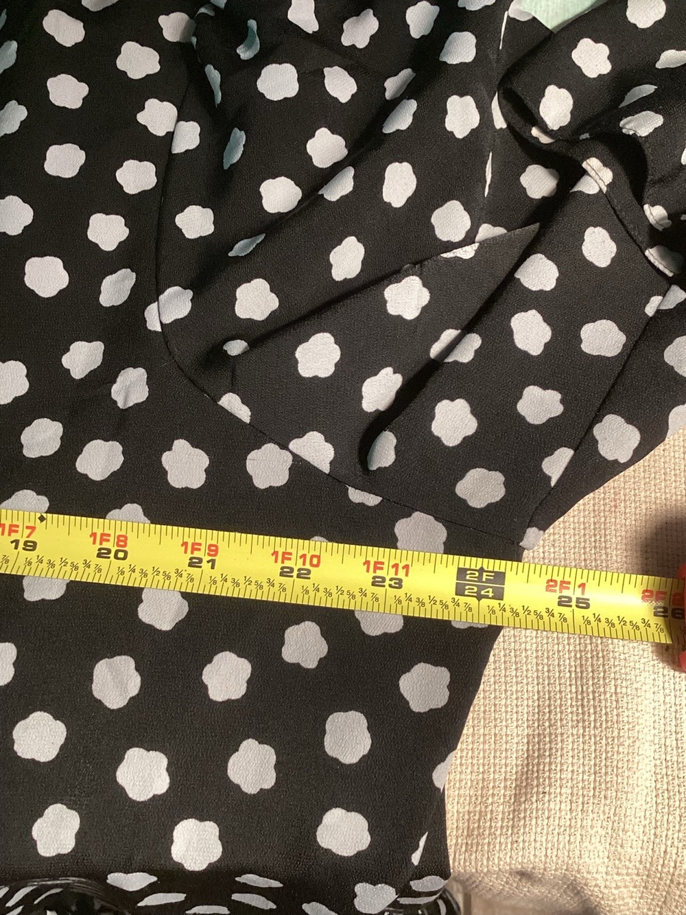 kate spade Black and White Polka Dot Long Sleeve Tiered Dress - Picture 10 of 12